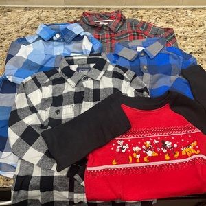 Lot 5 toddler boy long sleeve shirts